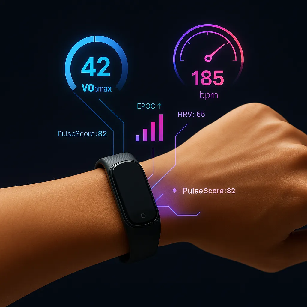 BioPulse metrics on wrist